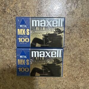 Maxell Metal MX-S Audio Cassette 100 Minutes Each Lot of 2 Sealed NOS